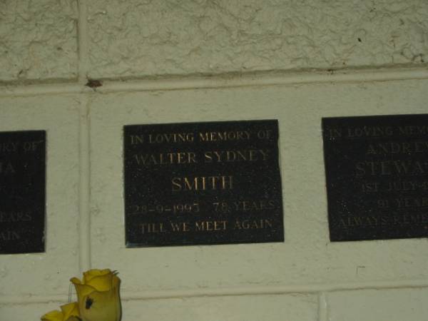 Walter Sydney SMITH,  | died 28-9-1993 aged 78 years;  | Polson Cemetery, Hervey Bay  | 