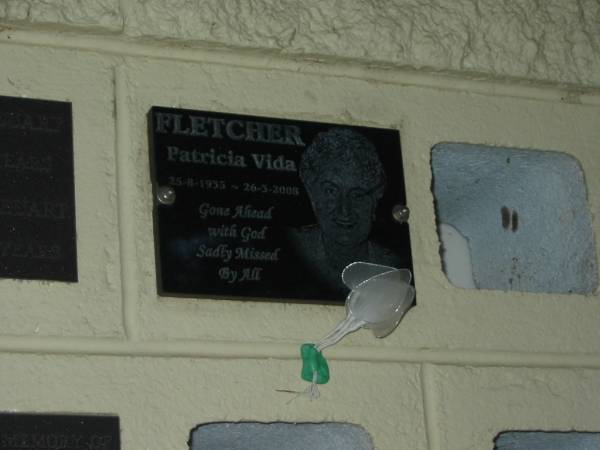 Patricia Vida FLETCHER,  | 25-8-1935 -26-3-2008;  | Polson Cemetery, Hervey Bay  | 