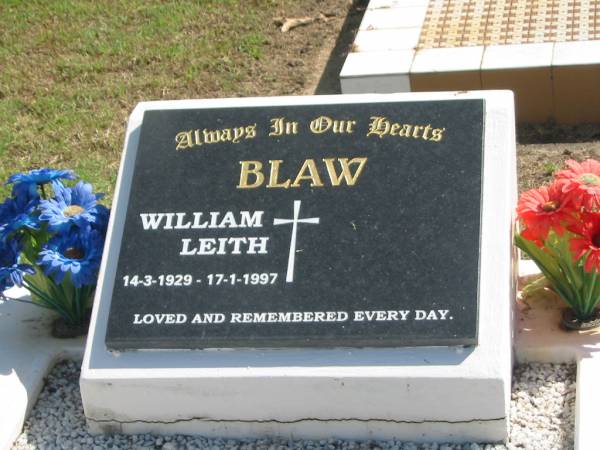 William Leith BLAW,  | 14-4-1929 - 17-1-1997;  | Polson Cemetery, Hervey Bay  | 