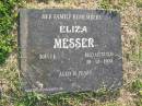 Eliza MESSER, born UK, died Australia 10-12-1904 aged 76 years, plaque supplied by Keith Messer 2008; Polson Cemetery, Hervey Bay 