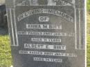 
Anna M. BIRT,
died 15 Jan 1946 aged 71 years;
Albert E. BIRT,
died 9 July 1947 aged 74 years;
Polson Cemetery, Hervey Bay
