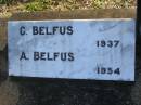 Charles Frederick BELFUS, 6-3-1920 - 2-3-1937 aged 17 years, son of Carl & Mathilde BELFUS; Carl August BELFUS, 11-2-1871 - 19-9-1954 aged 83 years, husband of Mathilde, father of Charles & Friedericka; Veronica Sibylle Agnes LINDEBERG, 16-5-1915 - 8-10-1937 aged 22 years, daughter of Arthur & Mathilde LINDEBERG; Mathilde Wilhelmine Louisa BELFUS, 29-4-1879 - 14-6-1950 aged 71 years, daughter of Henry & Wilhelmine PROVE, wife of Arthur LINDEBERG & Carl BELFUS, mother of 9 children; Polson Cemetery, Hervey Bay 