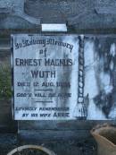 
Ernest Magnus WUTH,
died 12 Aug 1954,
wife Annie;
Polson Cemetery, Hervey Bay
