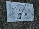 
Charles A.G. WILSON,
1874 - 1963;
Polson Cemetery, Hervey Bay
