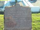 Jane McEwen RENNIE, died 9 Oct 1935 aged 87 years; Robert Hugh, died 1 Jan 1935 aged 68? years; Polson Cemetery, Hervey Bay 