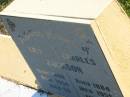 Lily JACKSON,
born 1898,
died 1954 aged 56 years;
Charles JACKSON,
born 1883,
died 1956 aged 72 years;
Polson Cemetery, Hervey Bay