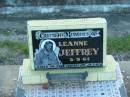 
Leanne JEFFREY,
died 5-9-64;
Polson Cemetery, Hervey Bay
