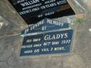 
Patrick John BUCKLEY,
died 5 Dec 1965 aged 77 years 7 months;
William John,
son,
accidentally killed 20 Oct 1967 aged 20 years 6 months;
Gladys,
wife,
died 16 May 1977 aged 68 years 7 months;
Polson Cemetery, Hervey Bay
