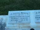 
Albert AUSTIN,
husband father,
22-9-1897 - 29-9-72;
Isabel May AUSTIN,
wife mother,
14-10-1902 - 7-7-94;
Polson Cemetery, Hervey Bay
