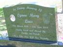 
Lynne Mary LEES,
19 March 1944 - 18 June 2008;
Polson Cemetery, Hervey Bay
