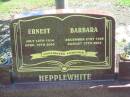 
Ernest HEPPLEWHITE,
12 July 1914 - 10 April 2004;
Barbara HEPPLEWHITE,
21 Dec 1929 - 12 Aug 2004;
Polson Cemetery, Hervey Bay
