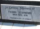 
Frank LEONHARD,
died 10 Aug 1971;
Polson Cemetery, Hervey Bay
