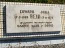 Edward John REID, 17-7-1908 - 17-11-1970, remembered by Dagny, Herb & Doris; Polson Cemetery, Hervey Bay 