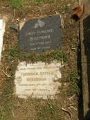 
Emily Florence OCKENDON,
died 7 Feb 1974 aged 98 years;
Frederick Arthur OCKENDEN,
father grandfather,
died 5 Oct 1972 aged 68 years;
Polson Cemetery, Hervey Bay
