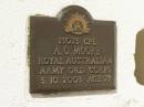 A.O. MOORE,
died 5-10-2003 aged 73 years;
Polson Cemetery, Hervey Bay