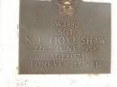 K.J. (Joy) SHAW, died 22 June 1998 aged 73 years; Polson Cemetery, Hervey Bay 