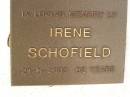 
Irene SCHOFIELD,
died 21-8-2003 aged 82 years;
Polson Cemetery, Hervey Bay
