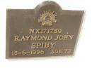 Raymond John SPIBY, died 18-6-1996 aged 72 years; Polson Cemetery, Hervey Bay 