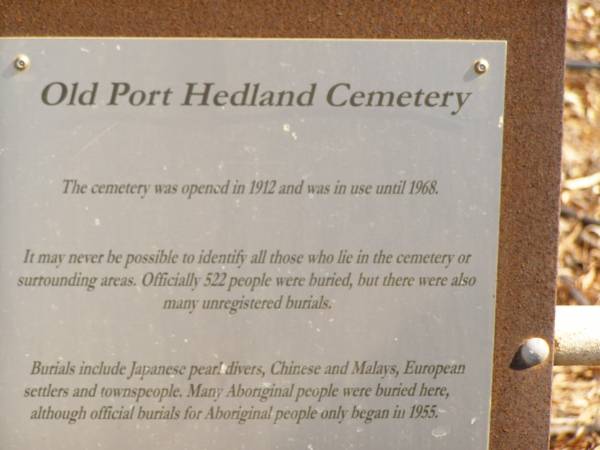 Port Hedland Pioneer Cemetery  | 