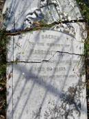 
Margaret DOIG,
died 19 July 1905 aged 89 years;
Serpentine Creek Cemetery, Redlands Shire
