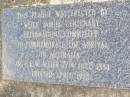 
WEIER family centenary of arrival in Australia
of C.F.W. WEIER, 27 July 1884;
Ropeley Immanuel Lutheran cemetery, Gatton Shire
