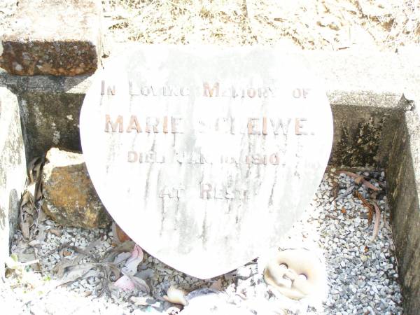 Marie SCHEIWE,  | died 18 Jan 1910;  | Ropeley Immanuel Lutheran cemetery, Gatton Shire  | 