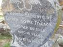 Esther Alvine TILLACK,
died 20 Sept 1932 aged 19 years;
Ropeley Immanuel Lutheran cemetery, Gatton Shire