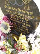 
Angela Maree (Ang) LINDENMAYER,
born 27-8-81,
tragically killed 20-5-1999 aged 17 years;
Ropeley Immanuel Lutheran cemetery, Gatton Shire

