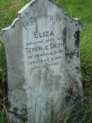 
Eliza, wife of Terence SMITH,
of Pambula NSW,
died 6 May 1918 aged 62 years;
Rosevale St Patricks Catholic cemetery, Boonah Shire
