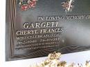 Cheryl Frances GARGETT, 9-2-1946 - 24-6-1993; Samsonvale Cemetery, Pine Rivers Shire 