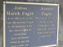 Joshua Marek PAGET, 4-11-86 - 6-2-95; Jennifer PAGET, mother, 18-2-61 - 27-10-01; Samsonvale Cemetery, Pine Rivers Shire 