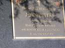 
John PETERS,
7-11-39 - 2-9-99;
Samsonvale Cemetery, Pine Rivers Shire
