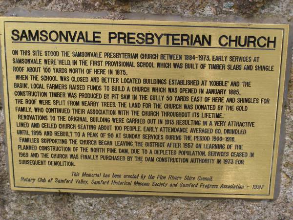 Samsonvale Cemetery, Pine Rivers Shire  | 