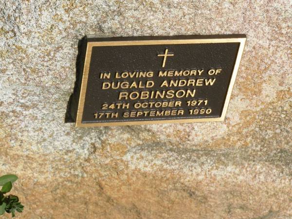 Dugald Andrew ROBINSON,  | 24 Oct 1971 - 17 Sept 1990;  | Samsonvale Cemetery, Pine Rivers Shire  | 