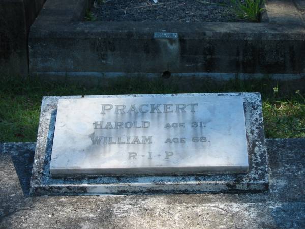 Sandgate / Bald Hills Cemetery:  | Harold Prackert, William Prackert  | 