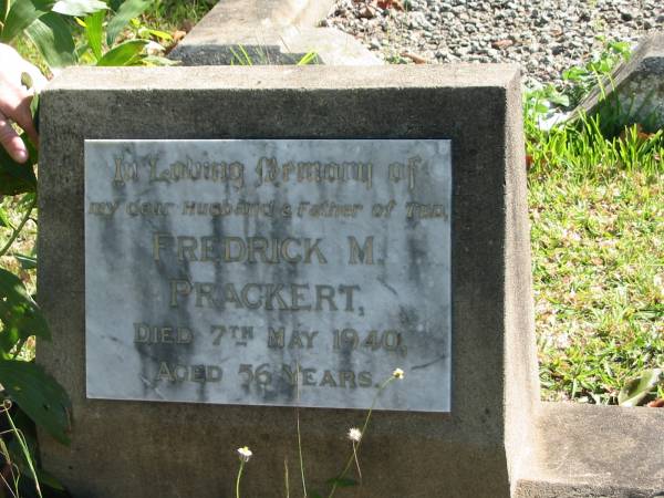 Sandgate / Bald Hills Cemetery:  | Frederick M. Prackert  | 