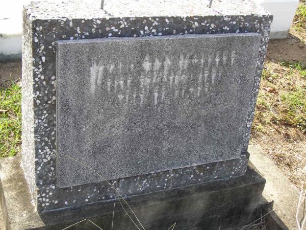 Mary Ann MATHERS,  | died 30 May 1933 aged 65 years;  | Bald Hills (Sandgate) cemetery, Brisbane  | 