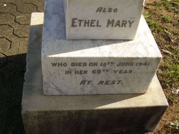 Lorna,  | daughter of Willie & Ethel Mary FARRAR,  | died 27 Dec 1932 aged 33 years;  | Ethel Mary,  | died 18 June 1941 in her 69th year;  | Willie,  | died 10 May 1948 in his 76th year;  | Bald Hills (Sandgate) cemetery, Brisbane  | 