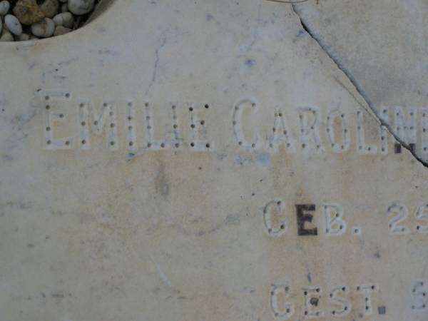 Emilie Caroline Hofner STREINER,  | born 25 Jan 1850,  | died 5 Jan 1924;  | Bald Hills (Sandgate) cemetery, Brisbane  | 