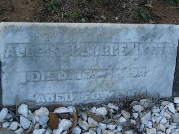 Albert George HYETT,  | died 17-1-1947 aged 73 years;  | Bald Hills (Sandgate) cemetery, Brisbane  | 