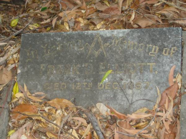 Frank D. ELLIOTT,  | died 12 Dec 1957;  | Bald Hills (Sandgate) cemetery, Brisbane  | 