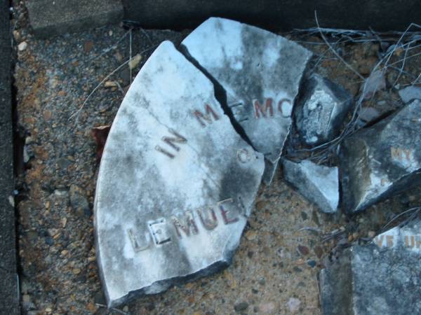 [fragments, not from this grave?];  | Bald Hills (Sandgate) cemetery, Brisbane  | 