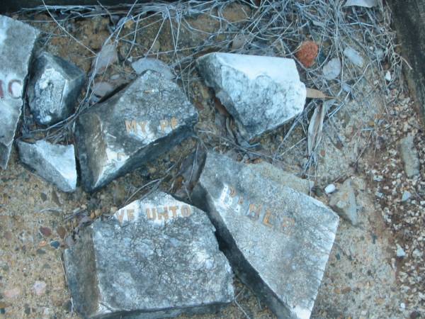 [fragments, not from this grave?];  | Bald Hills (Sandgate) cemetery, Brisbane  | 