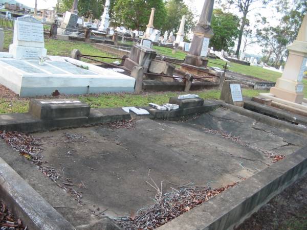 [many broken headstones];  | Agnes? STEWART,  | died 1933 aged 84 years;  | Bald Hills (Sandgate) cemetery, Brisbane  | 