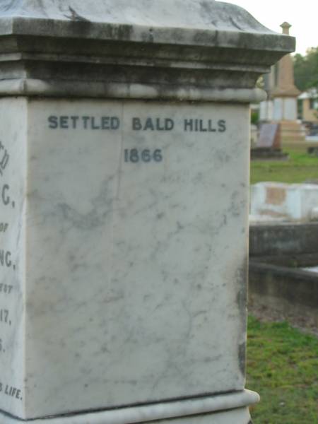 Samuel LANG,  | husband of Salome Ann LANG,  | died 2 Feb 1917 aged 77 years,  | settled Bald Hills 1866;  | Bald Hills (Sandgate) cemetery, Brisbane  |   | 