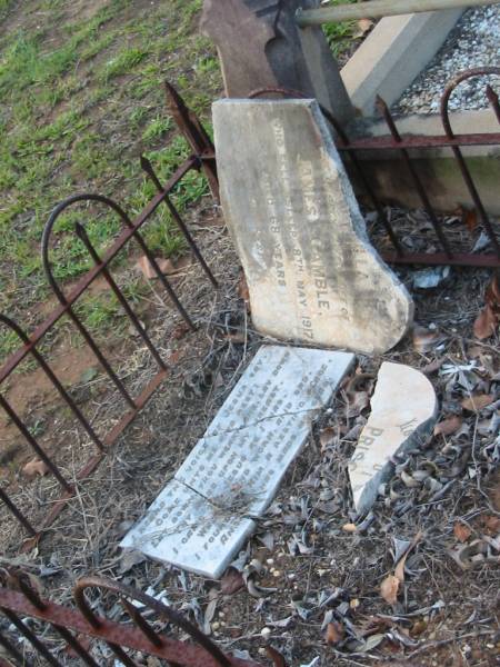 Priscilla,  | wife of James GAMBLE,  | died 8 May 1917 aged 68 years;  | Bald Hills (Sandgate) cemetery, Brisbane  | 