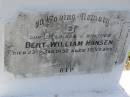 Bert William HANSEN, son brother, died 23 Jan 1952 aged 19 years; Bald Hills (Sandgate) cemetery, Brisbane 