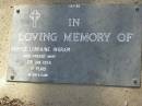 Beryce Lorraine INGRAM, died 7 Jan 1956 aged 17 years; Bald Hills (Sandgate) cemetery, Brisbane 