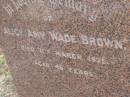 Amy Wade BROWN, died 11 March 1935 aged 45 years; Bald Hills (Sandgate) cemetery, Brisbane 