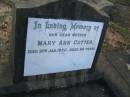 Mary Ann COTTER, mother, died 3 Jan 1950 aged 86 years; Bald Hills (Sandgate) cemetery, Brisbane 